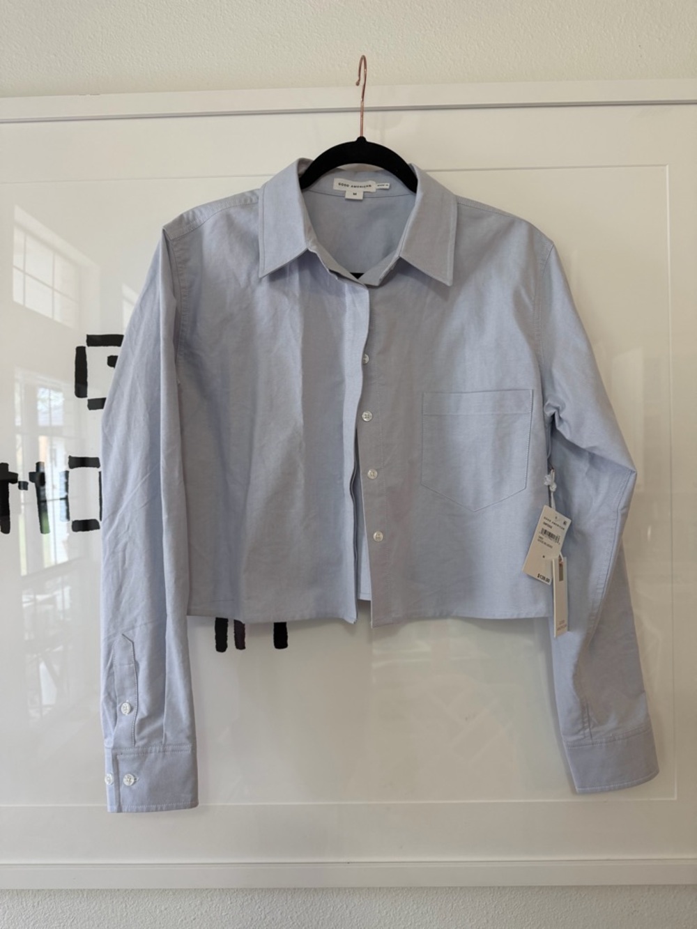 Good American cropped button down